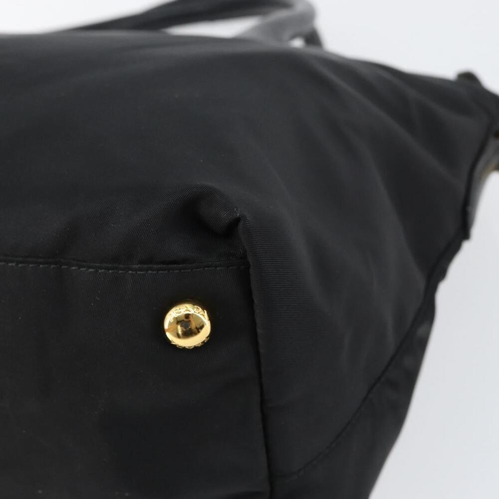 PRADA Hand Bag Nylon Black Gold Auth 148636 - Picture 16 of 16
